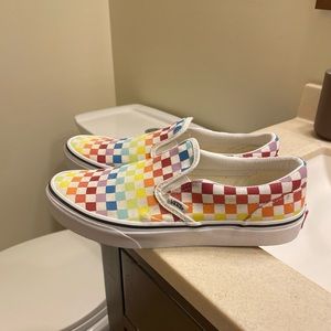 Vans Kids Classic Slip-On Checkerboard Shoe.